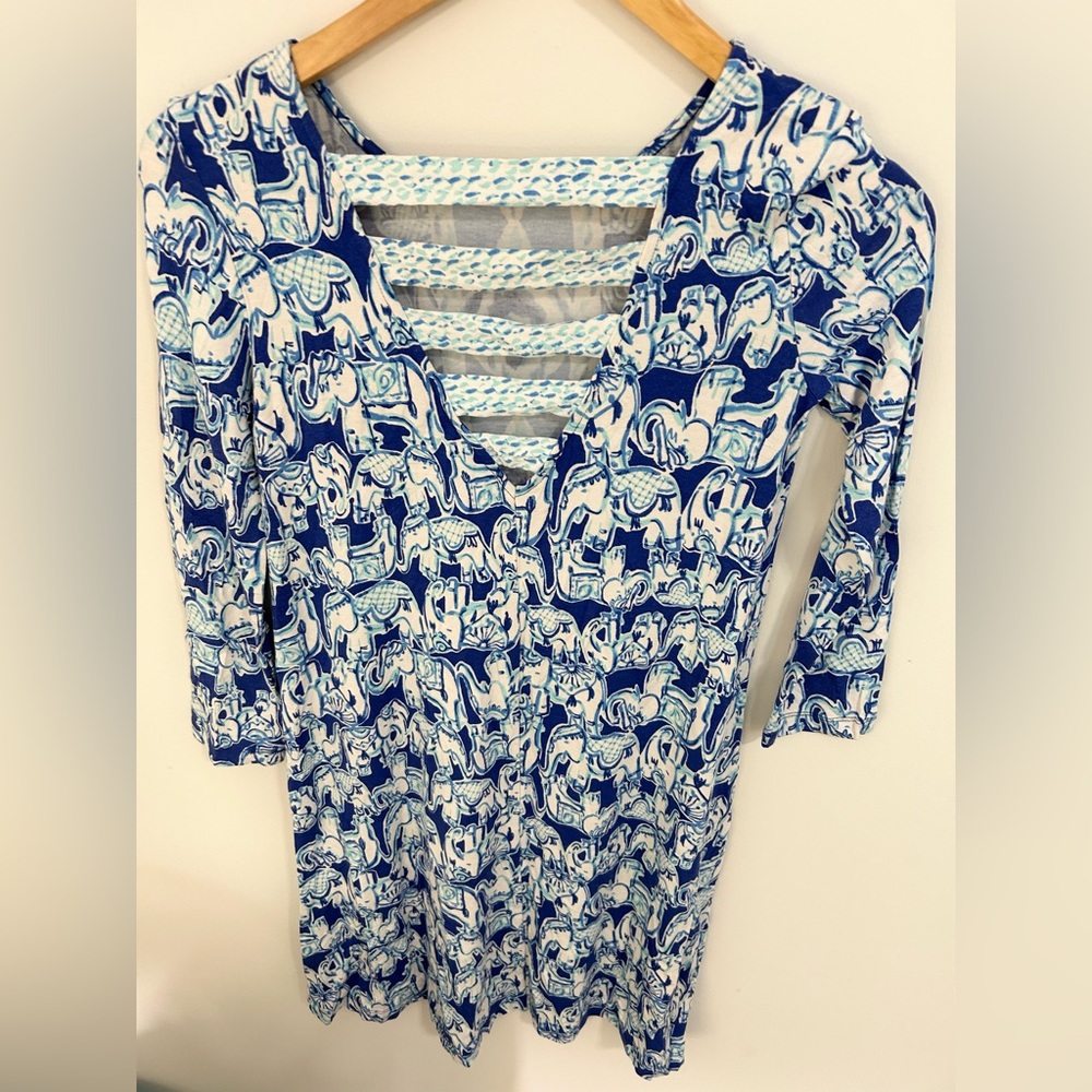 Lilly Pulitzer Ophelia Long Sleeve Dress Strapy Back Summer Nights Comfort